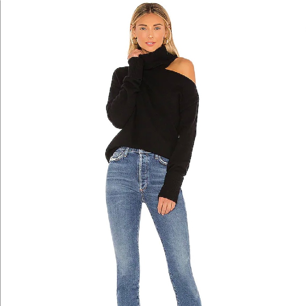 PAIGE Black Off-Shoulder Sweater